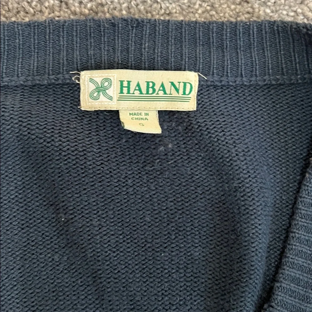 HABAND Vintage Mens Blue and Gold Cadigan - Picture 2 of 5